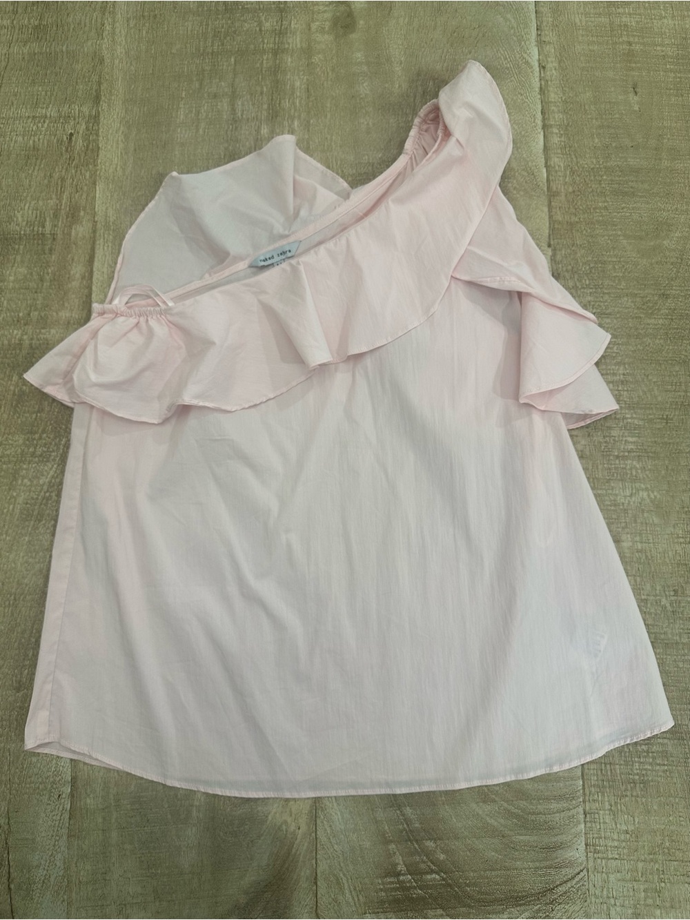 Naked Zebra Off Shoulder Ruffle Top | Size M | Light Pink Blouse